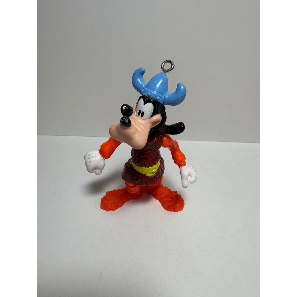 Disney Goofy Viking PVC Figure Keychain Ornament Blue Horned Helmet